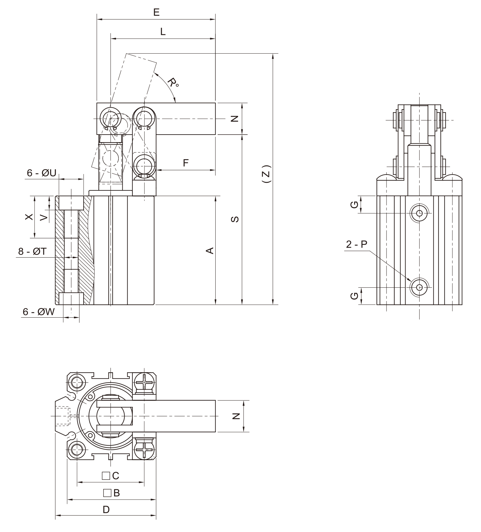 JGL气缸外形尺寸